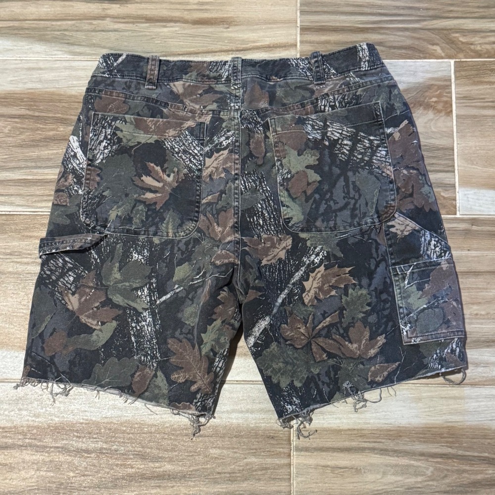 Abercrombie & Fitch Baggy Realtree Camo Cut Off Shorts Mens 34 Wood Carpenter - Picture 3 of 5